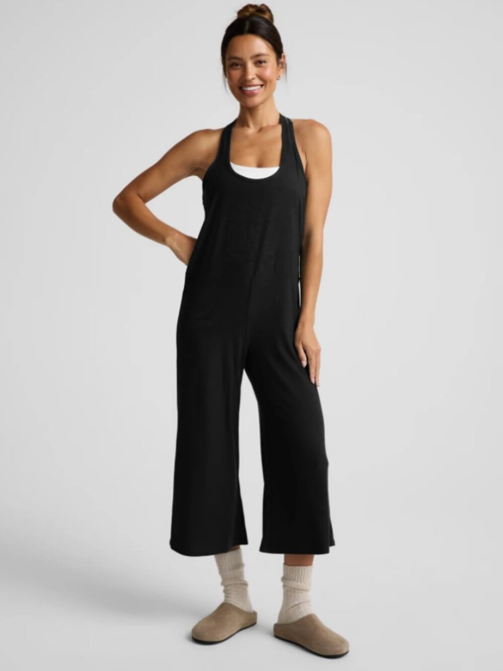 Beyond Yoga Black Jumpsuit Featherweight Hang Loose Jumpsuit Small